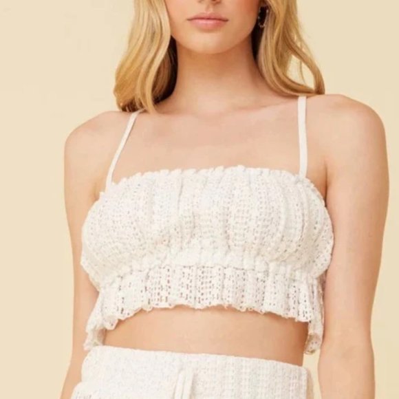 NWT Surf Gypsy Crochet Top Ivory - Picture 1 of 7